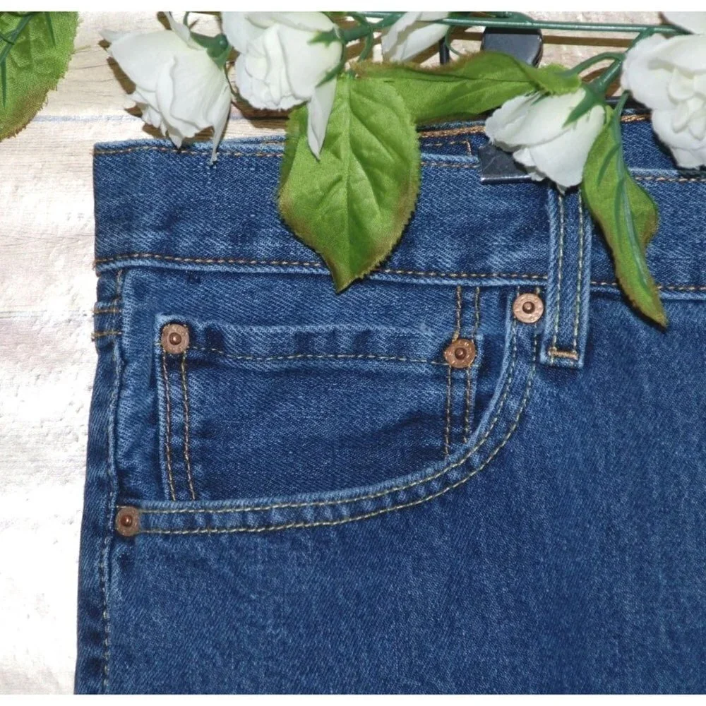 Levis 550 Jeans Mens Size 42x30 Regular Straight Leg Blue Denim Casual Cotton
